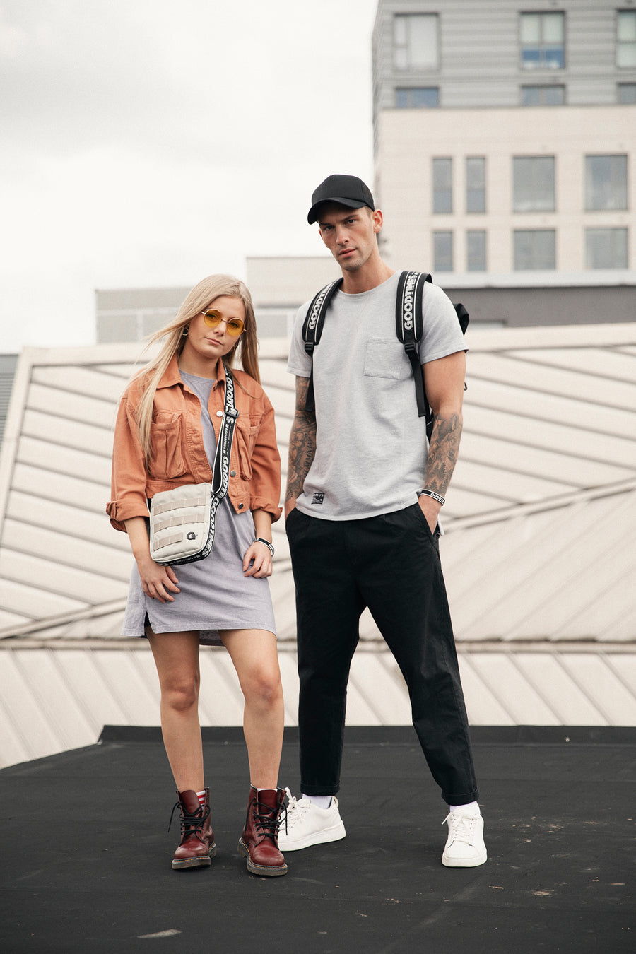 Saba Flight Bag - Ecru and Orange