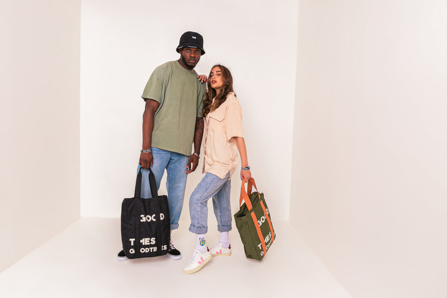 Shoreditch Tote - Nettle/Rhubarb/Unbleached