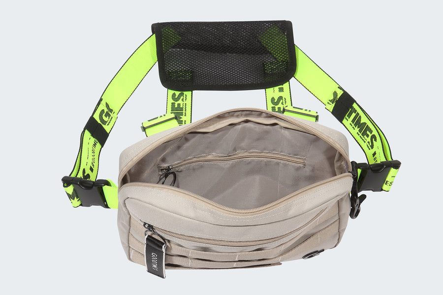 Kowloon Crest Bag - Ecru and Yellow